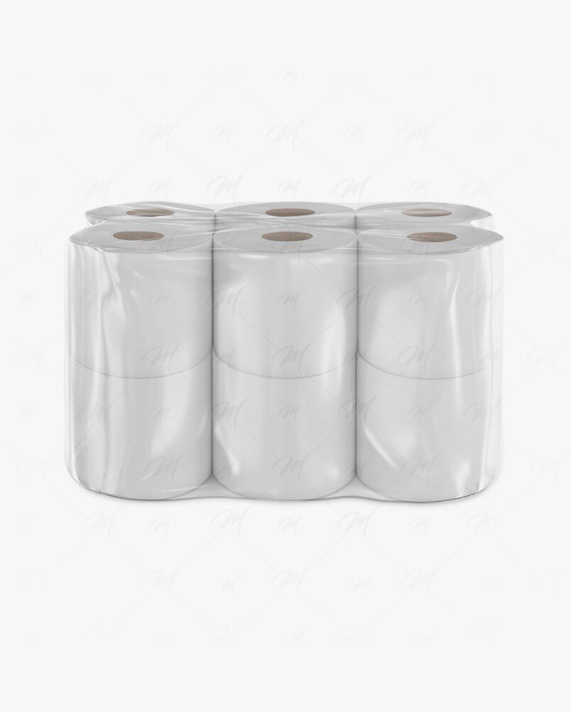 Mockup Papel Higiênico Pacote 12 Rolos PSD