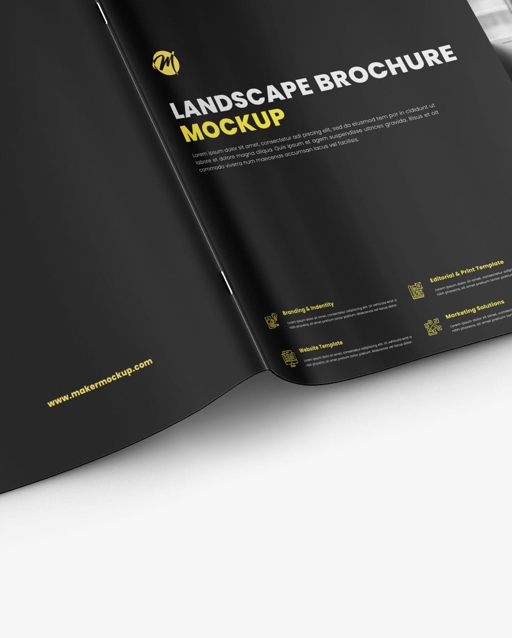 Mockup brochure - Mockup folheto horizontal – imagem 2 Mockup brochure - Mockup folheto horizontal – imagem 2