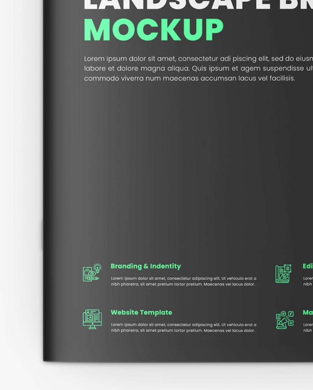 Mockup brochure - Mockup folheto horizontal – imagem 5 Mockup brochure - Mockup folheto horizontal – imagem 5