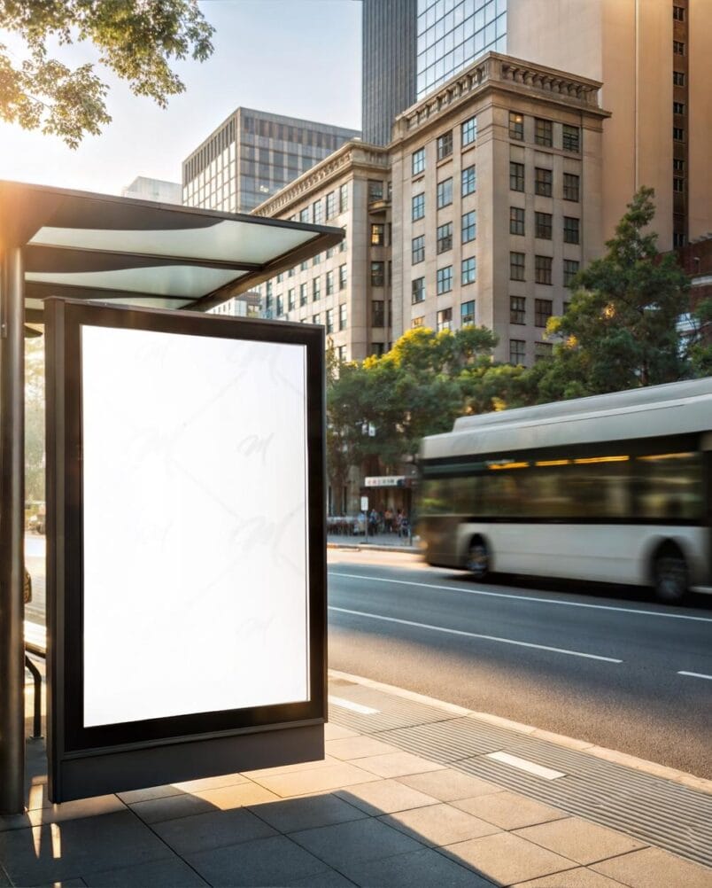 Mockup Painel Ponto Ônibus Mockup Painel Publicitário Ponto Ônibus PSD