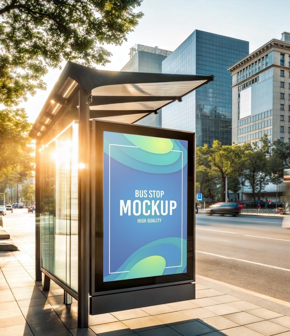 Mockup Publicidade Ponto de Ônibus - Vista Frontal Mockup Mockups de Publicidade para Download Mockup Publicidade Ponto de Ônibus - Vista Frontal Mockup Mockups de Publicidade para Download