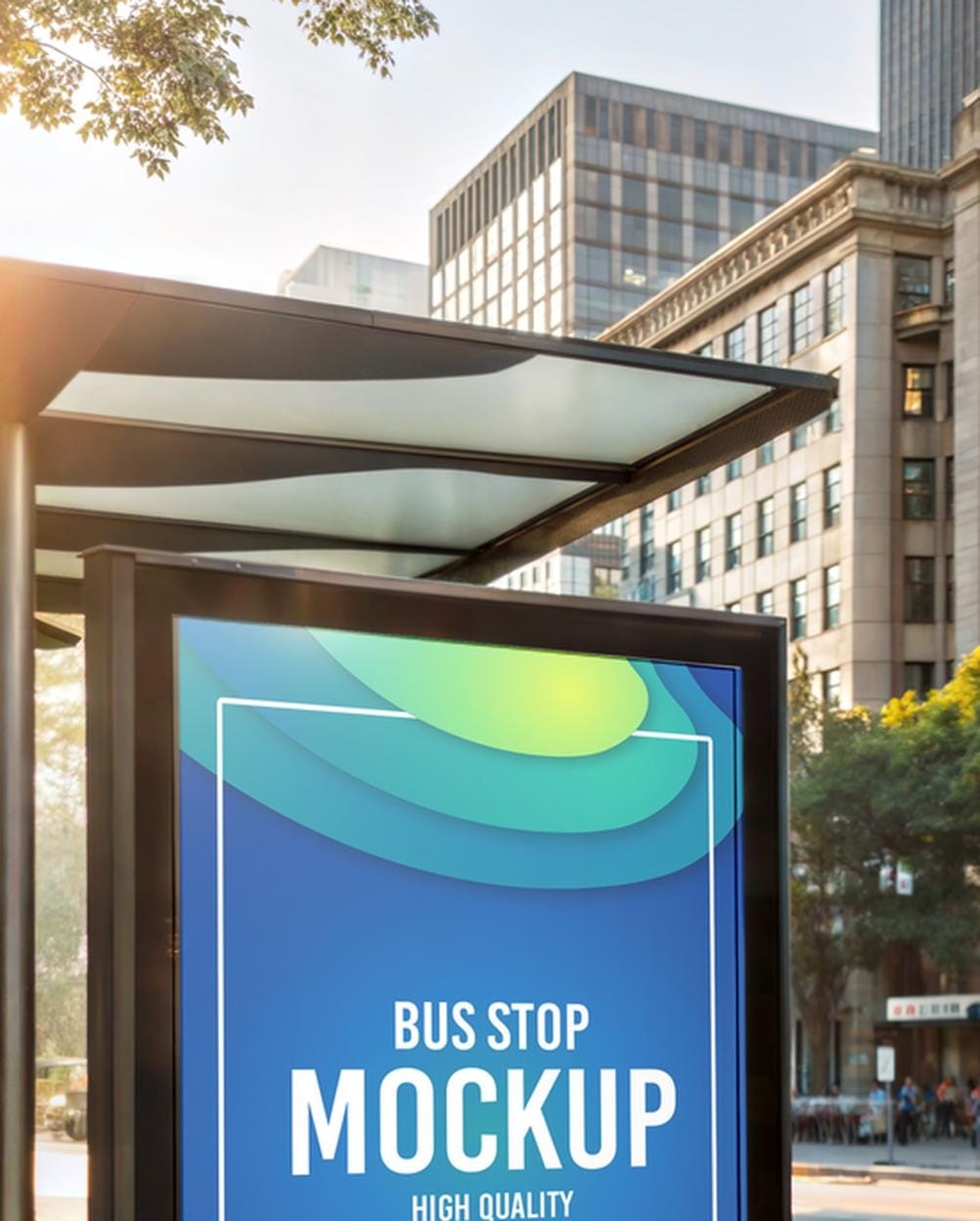 Mockup Painel Publicitário Ponto de Ônibus - Apresentação de Design Mockups de Publicidade PSD Mockup Painel Publicitário Ponto de Ônibus - Apresentação de Design Mockups de Publicidade PSD