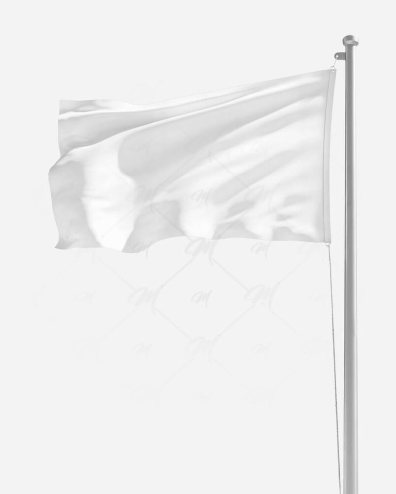 Mockup Bandeira Mastro Ambiente Externo PSD