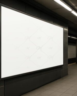 Mockup Painel Publicitário Estação Metrô - Mockup PSD Mockups de Publicidade Editável