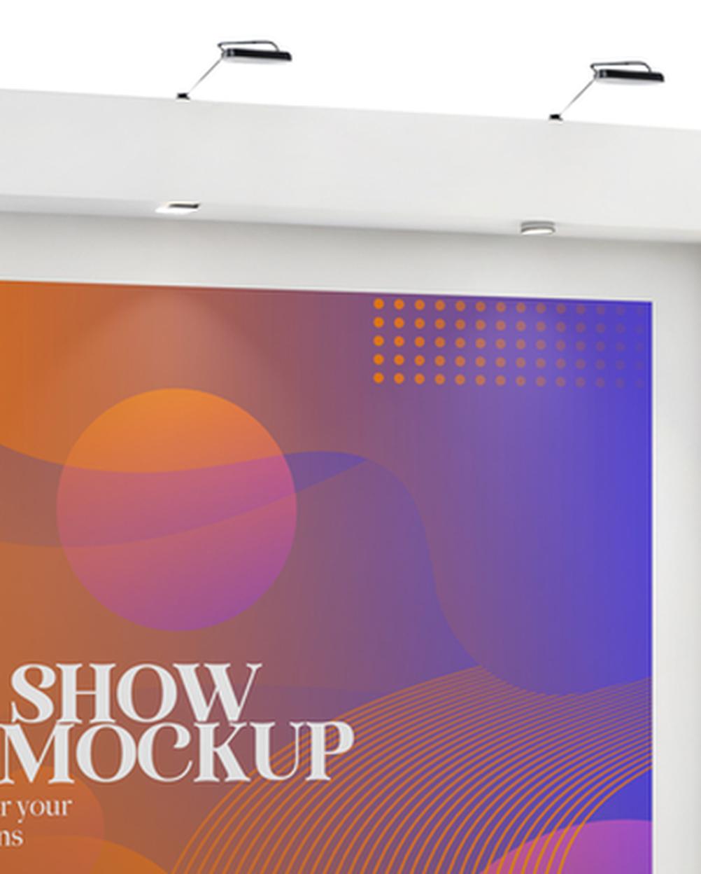 Mockup Stand Feira Comercial PSD Realista – vista frontal Mockup Stand Feira Comercial PSD Realista – vista frontal