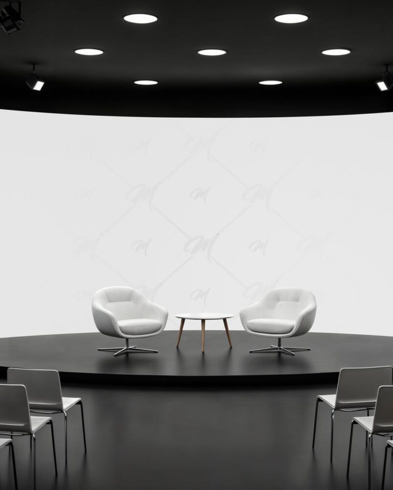 Mockup Entrevista Palco Conferência PSD