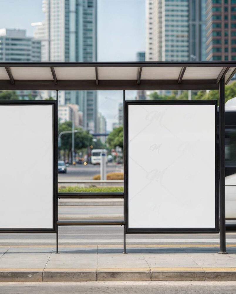 Mockup Anúncio Ponto de Ônibus PSD