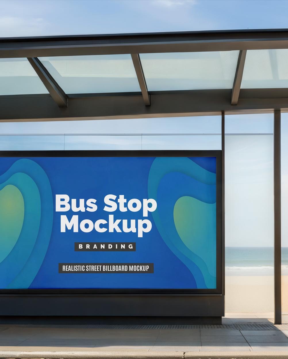 Mockup Billboard Ponto Ônibus Beira-Mar - Vista Frontal Mockup Mockups de Publicidade para Download Mockup Billboard Ponto Ônibus Beira-Mar - Vista Frontal Mockup Mockups de Publicidade para Download
