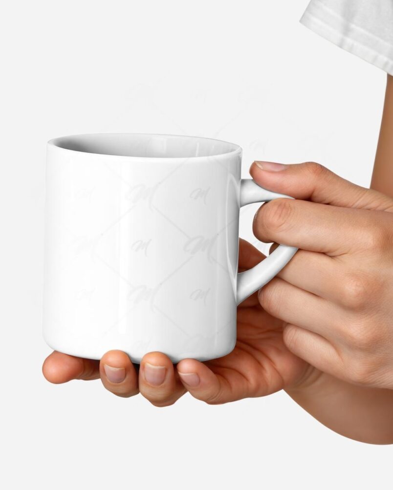 Mockup Caneca Cerâmica Estúdio PSD Realista