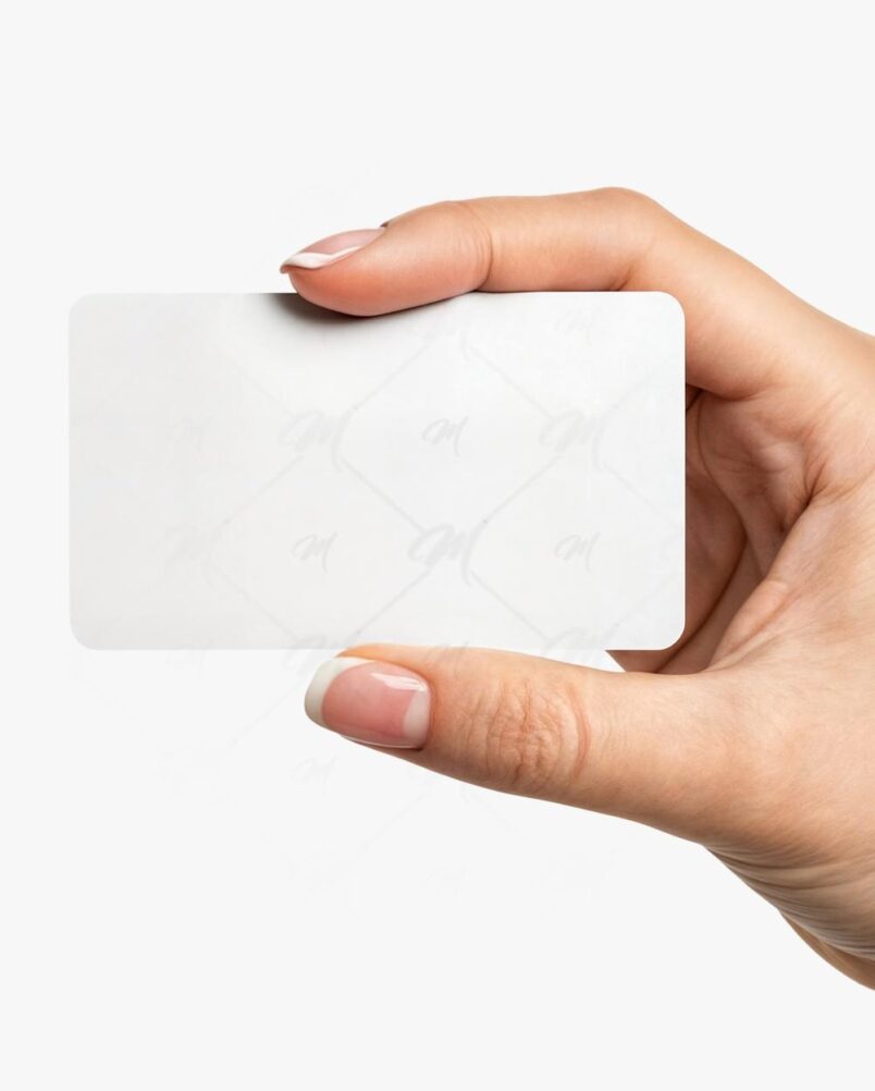 Mockup Cartão Visita Mão Segurando PSD