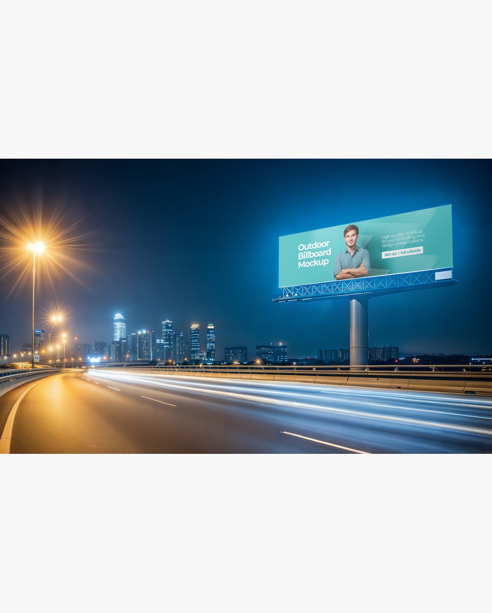 Mockup Outdoor Estrada Noturna - Detalhe Realista Mockups de Publicidade Mockup Profissional Mockup Outdoor Estrada Noturna - Detalhe Realista Mockups de Publicidade Mockup Profissional