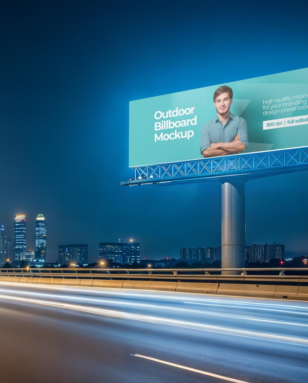 Mockup Outdoor Estrada Noturna - Vista Frontal Mockup Mockups de Publicidade para Download Mockup Outdoor Estrada Noturna - Vista Frontal Mockup Mockups de Publicidade para Download