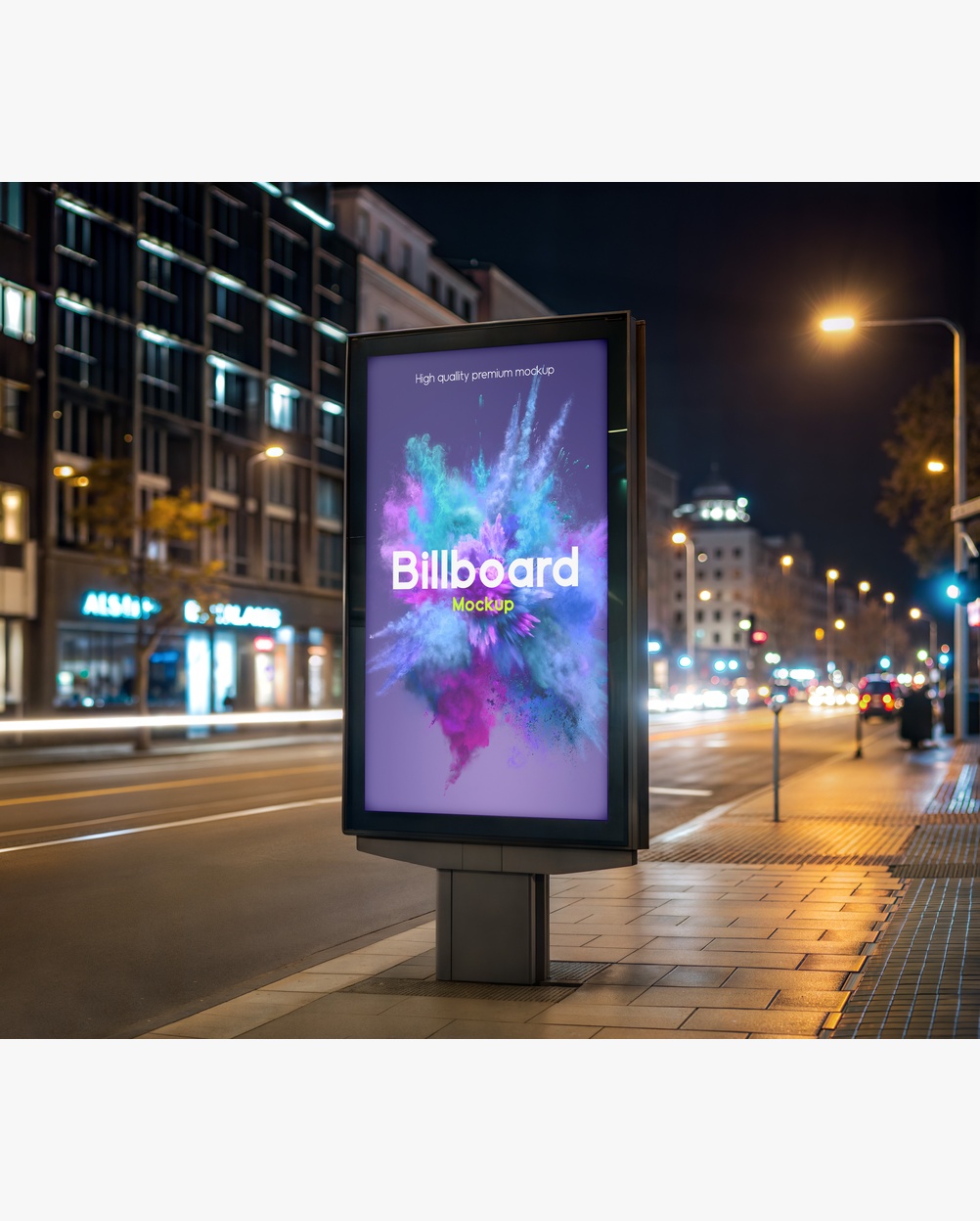 Mockup Outdoor Publicitário Noturno - Detalhe Realista Mockups de Publicidade Mockup Profissional Mockup Outdoor Publicitário Noturno - Detalhe Realista Mockups de Publicidade Mockup Profissional