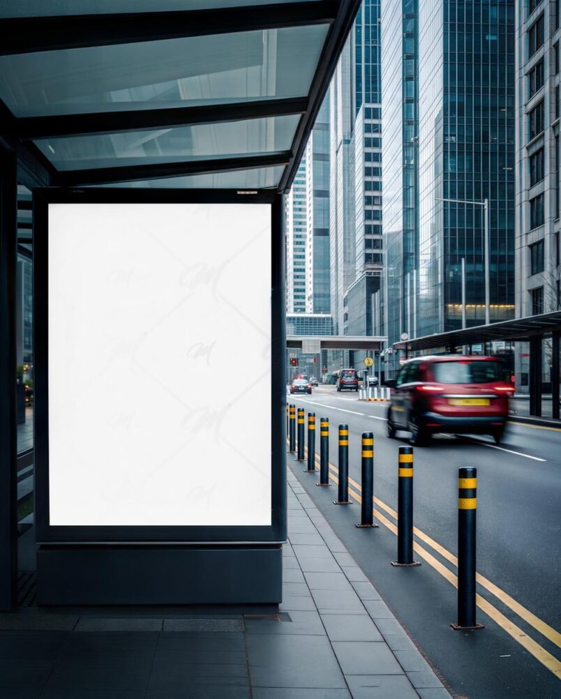 Mockup Painel Anúncio Urbano Mockup Painel Anúncio Ponto Urbano PSD