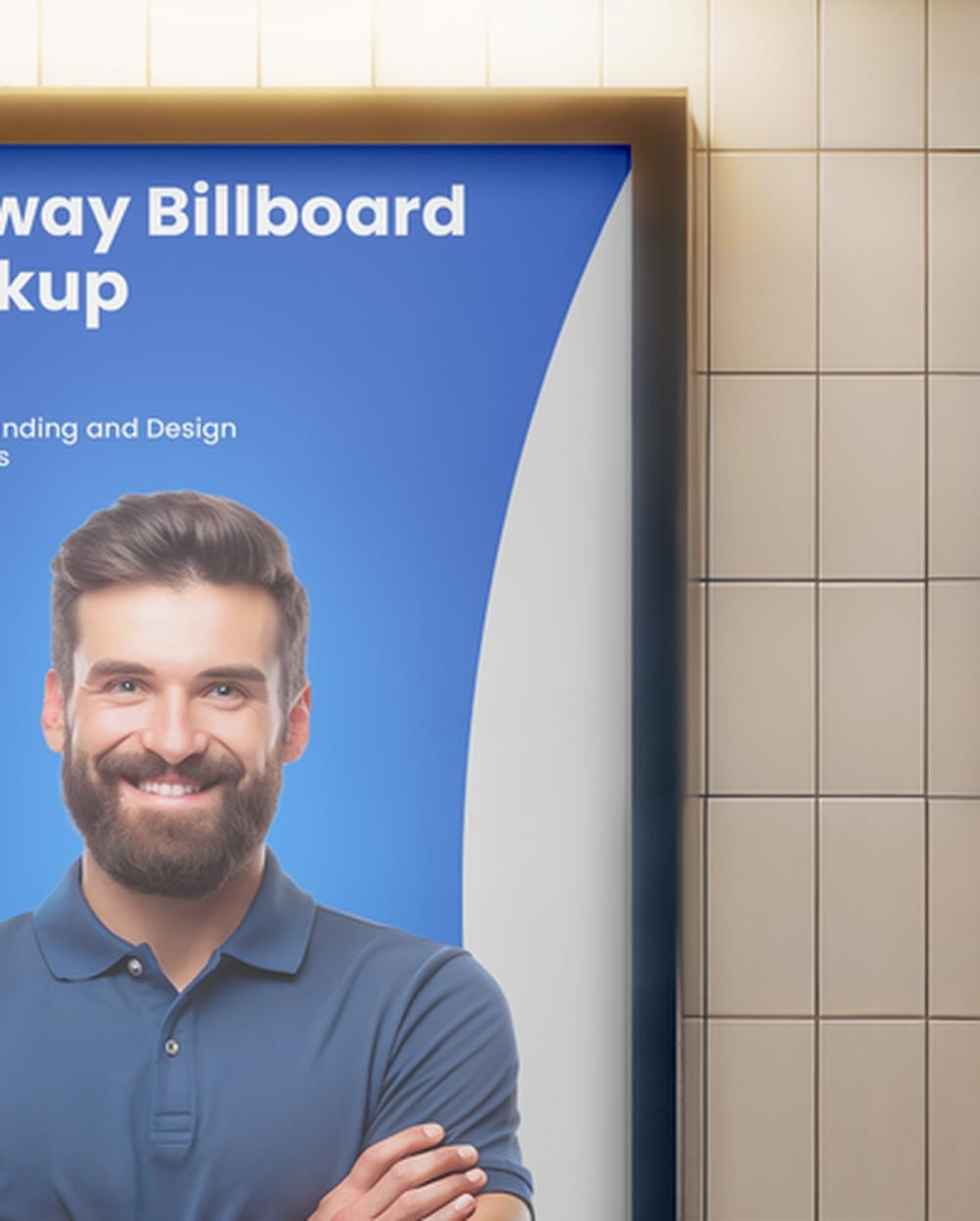 Mockup Painel Iluminado Plataforma Metrô - Detalhe Realista Mockups de Publicidade Mockup Profission Mockup Painel Iluminado Plataforma Metrô - Detalhe Realista Mockups de Publicidade Mockup Profissional