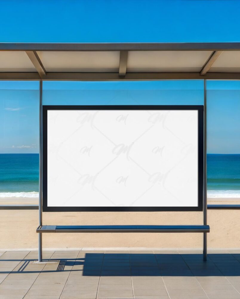 Mockup Banner Praia Areia PSD Realista