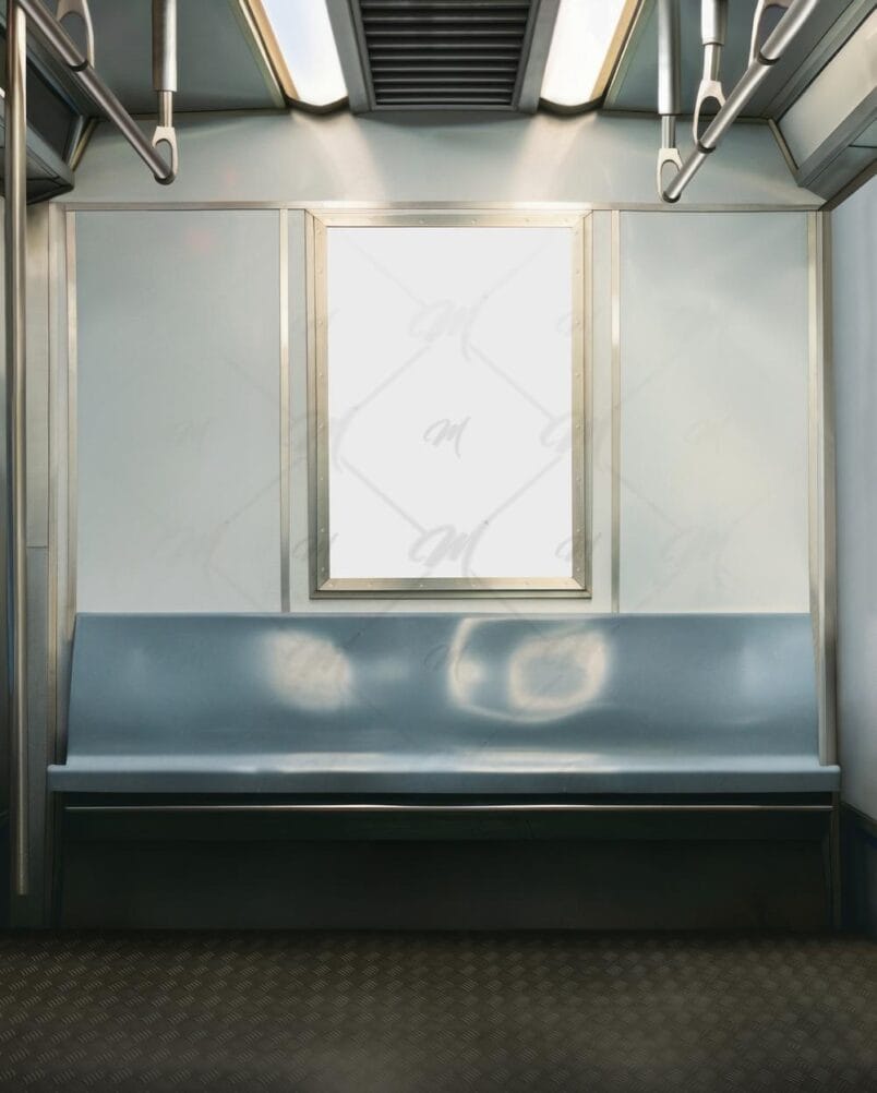 Mockup Publicidade Vagão Metrô PSD Realista