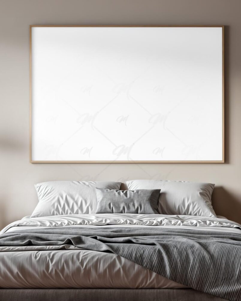 Mockup Quadro Parede Quarto PSD
