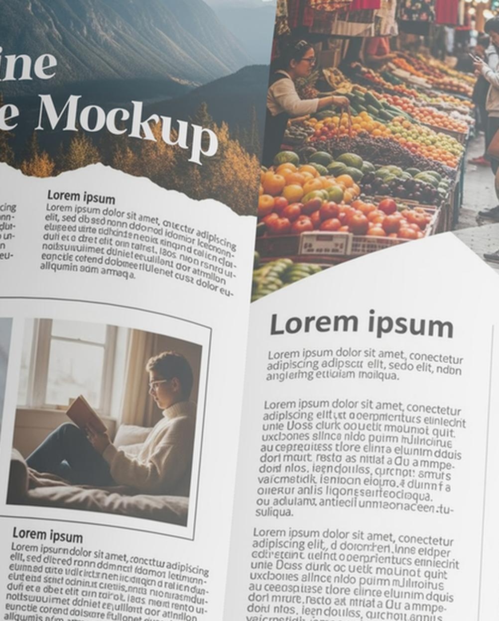 Mockup Revista Aberta Tecido Neutro - Detalhe Realista Mockups de Objetos Mockup Profissional Mockup Revista Aberta Tecido Neutro - Detalhe Realista Mockups de Objetos Mockup Profissional